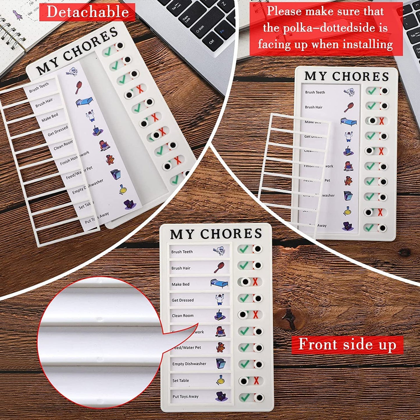 Portable Chores Note Board – Home Management Planning Memo Board (20×12 cm)