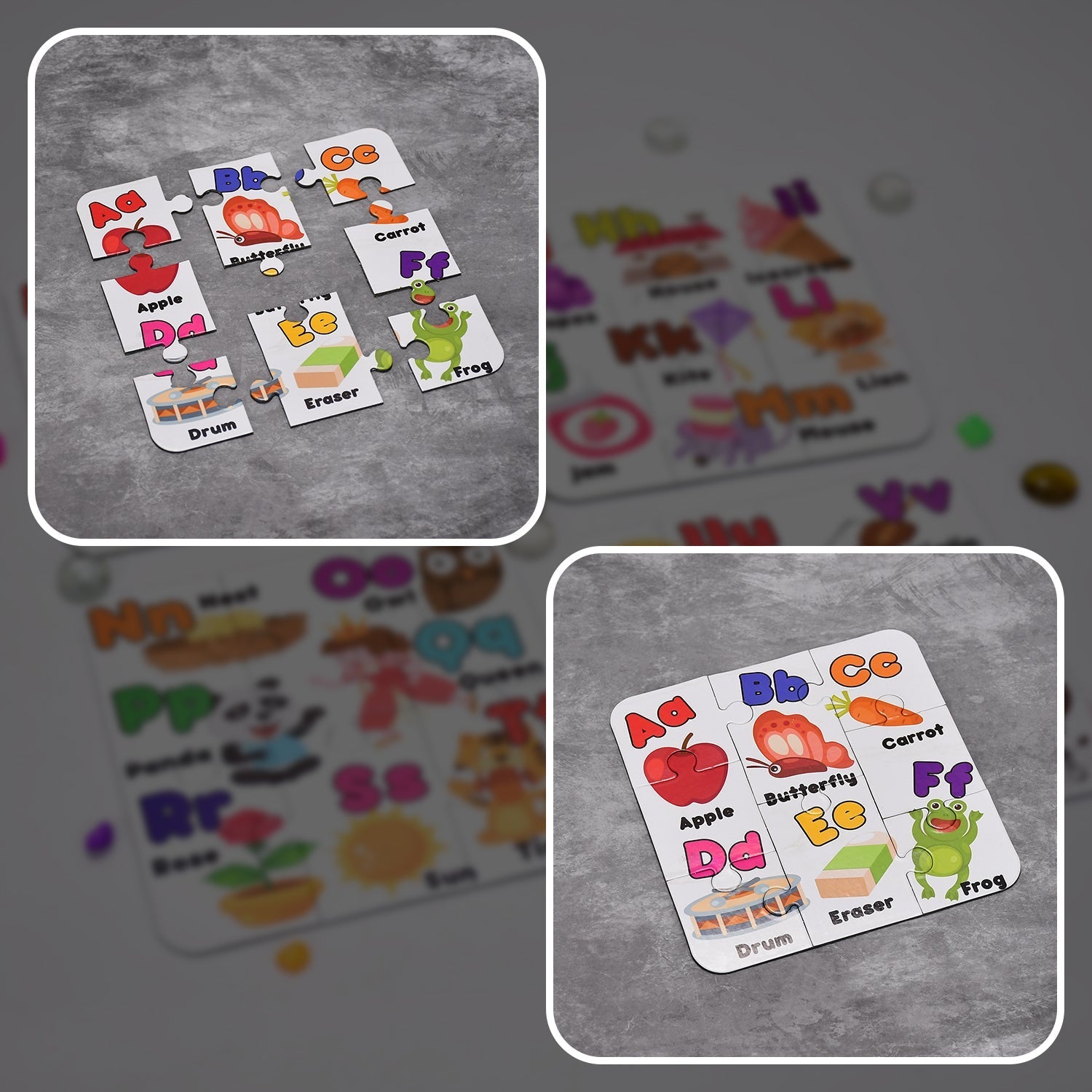 Set of 4 R&P MANAGEMENT SOLUTION jigsaw puzzles, child-friendly design