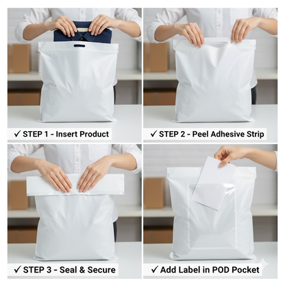 POD pouch Secure Tamper Proof Courier Bags,100 pcs (14 x 16 Inch)